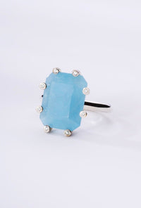 DONATELLA | AQUAMARINE SILVER RING