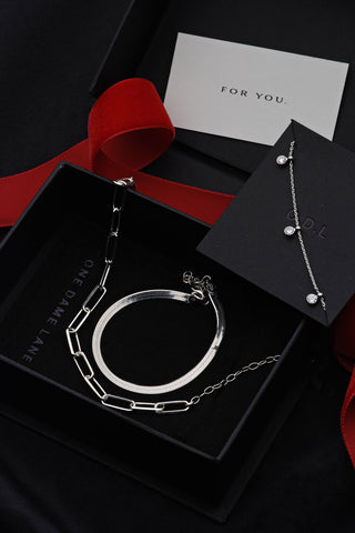 TENNIS BRACELET GIFT SET SILVER