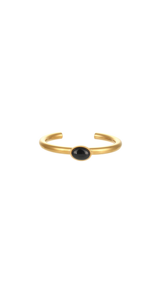 TESS | OPEN BANGLE ONYX