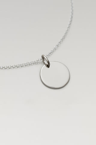 ENGRAVABLE | SILVER 15MM PENDANT + CHAIN