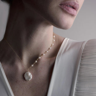 COIN + FRESHWATER PEARL | NECKLACE