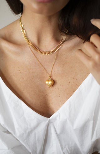 FISH BONE + ALL MY HEART NECKLACE | SET