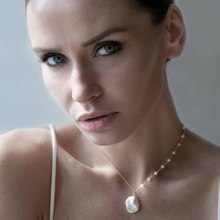 COIN + FRESHWATER PEARL | NECKLACE