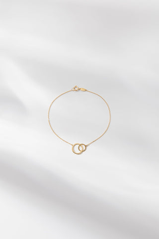 DOUBLE CIRCLE | SOLID GOLD BRACELET