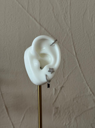 STAR AND MOON | STUD EARRING SILVER