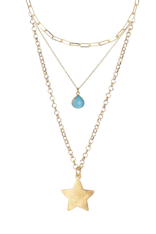 PAPERCLIP + TURQUOISE HOWLITE + STAR NECKLACE | SET