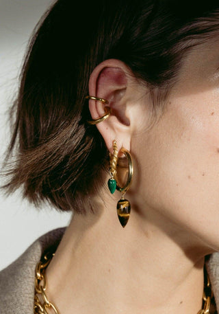 TIGER'S EYE | BOLD HOOPS