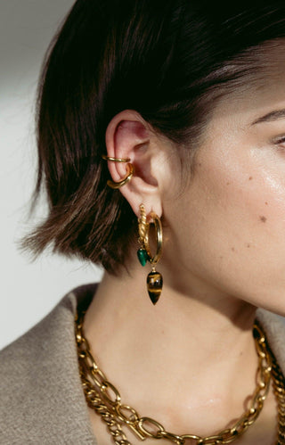 TIGER'S EYE | BOLD HOOPS