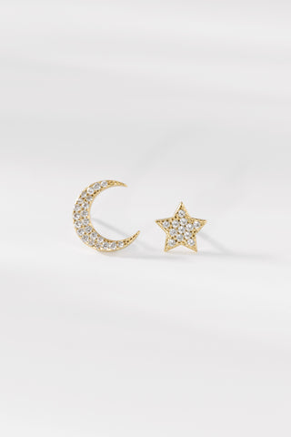 STAR AND MOON | STUD EARRING