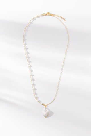COIN + FRESHWATER PEARL | NECKLACE