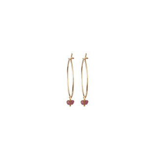 DELICATE HOOPS w/ MINI PINK TOURMALINE