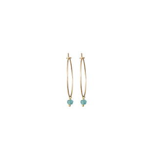 DELICATE HOOPS w/ MINI AQUA CHALCEDONY