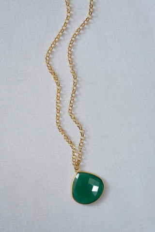 Green Onyx Heart Necklace