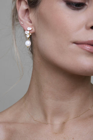 Talia flat back stud with crystal detailing from the Louise Cooney bridal collection