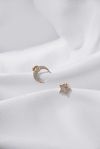 Star and Moon Stud Earring from One Dame Lane