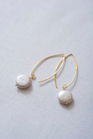 COIN PEARL | MARQUISE EARWIRE